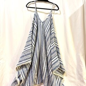 Japna Navy and White Striped Swim Coverup NWT Women’s L
